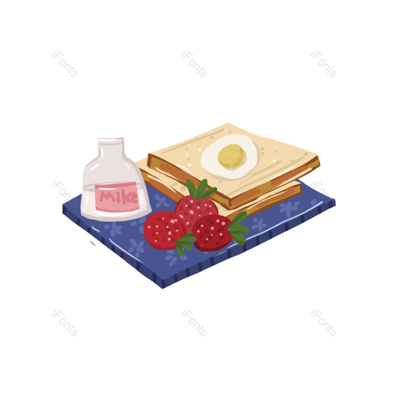 手绘插画图片,草莓元素,PNG,免抠素材